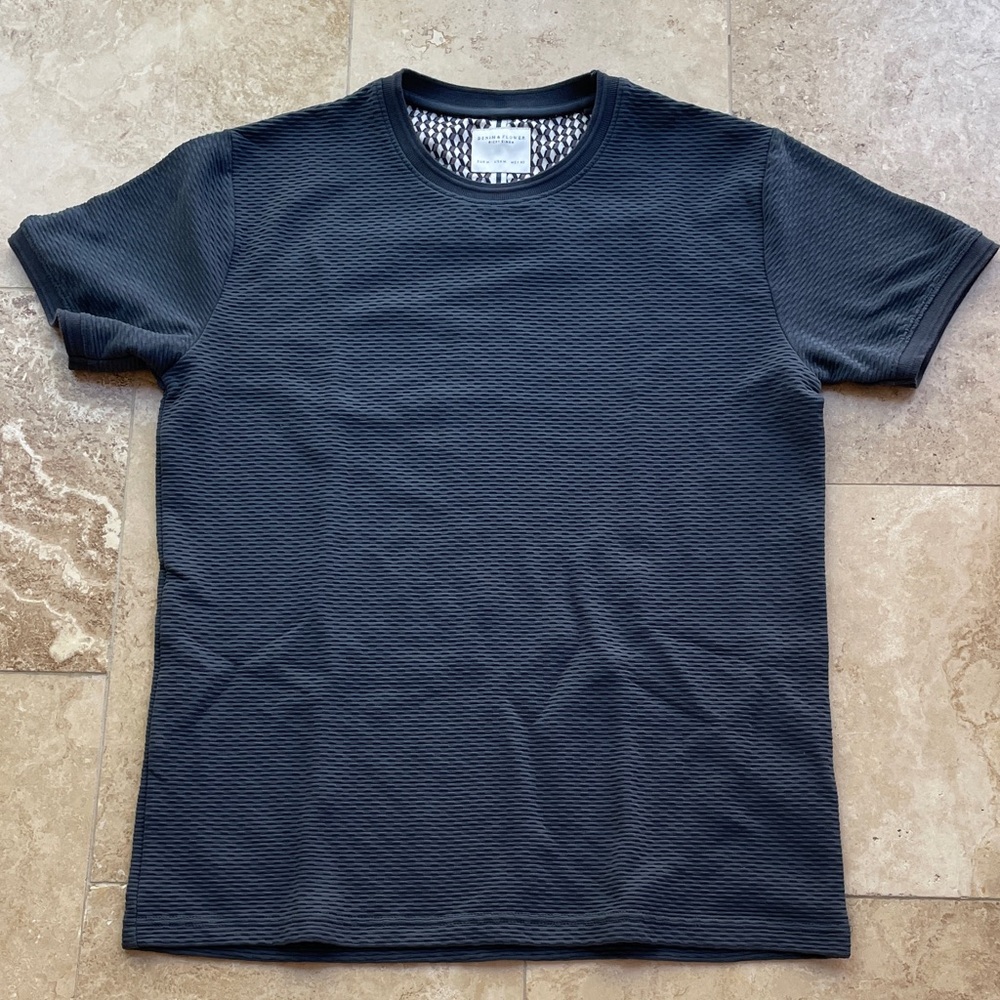 Denim & Flower Dark Gray Textured Tee
